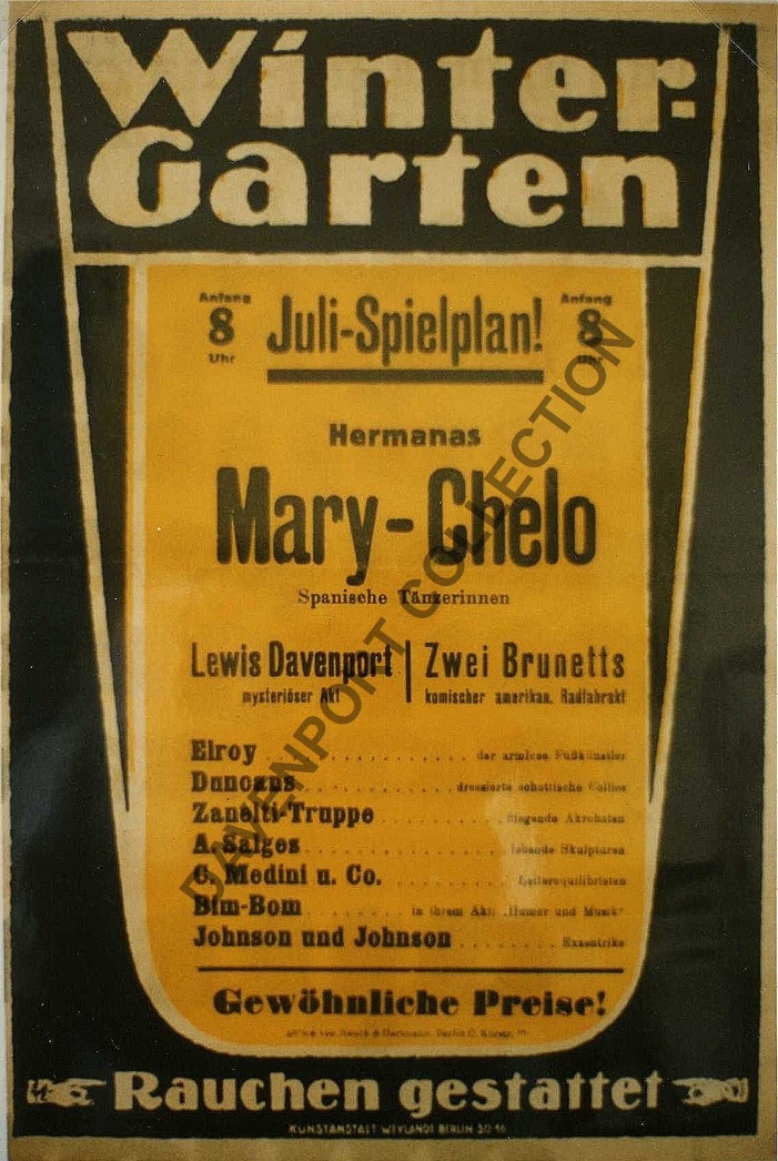 Wintergarten (Winter Garden), Berlin poster. July 1924