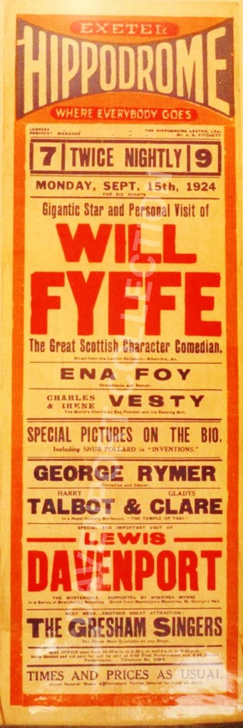 Hippodrome, Exeter. 15 September 1924