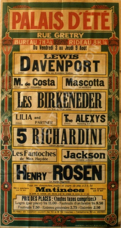 Palais D’Été, Brussels. 3 August 1928