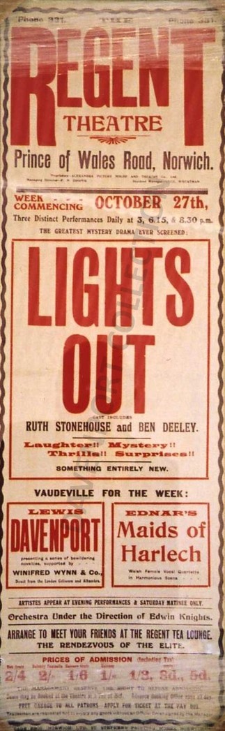 Regent Theatre, Norwich. 27 October 1924
