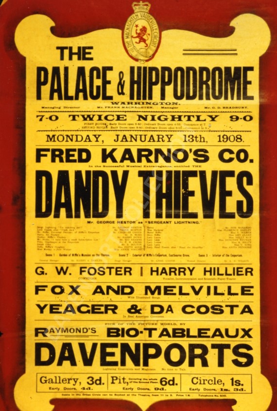 The Palace and Hippodrome, Warrington. 13 January 1908