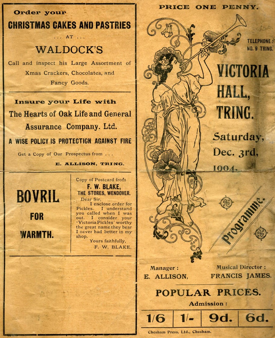 Victoria Hall, Tring, 3 December 1904