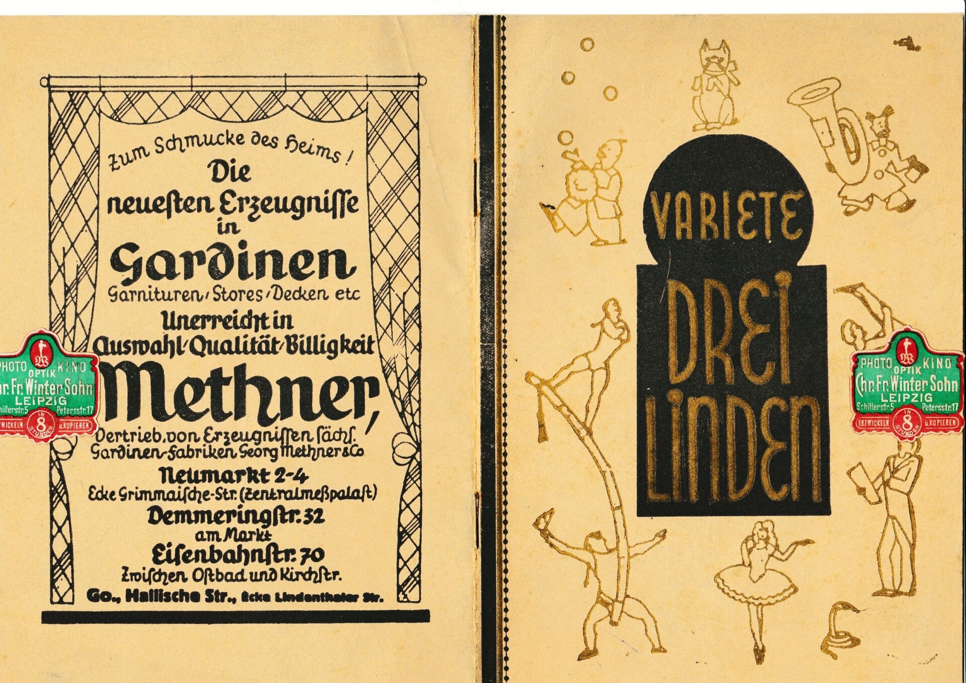 Variete Drei Linden, Leipzig programme, September 1928