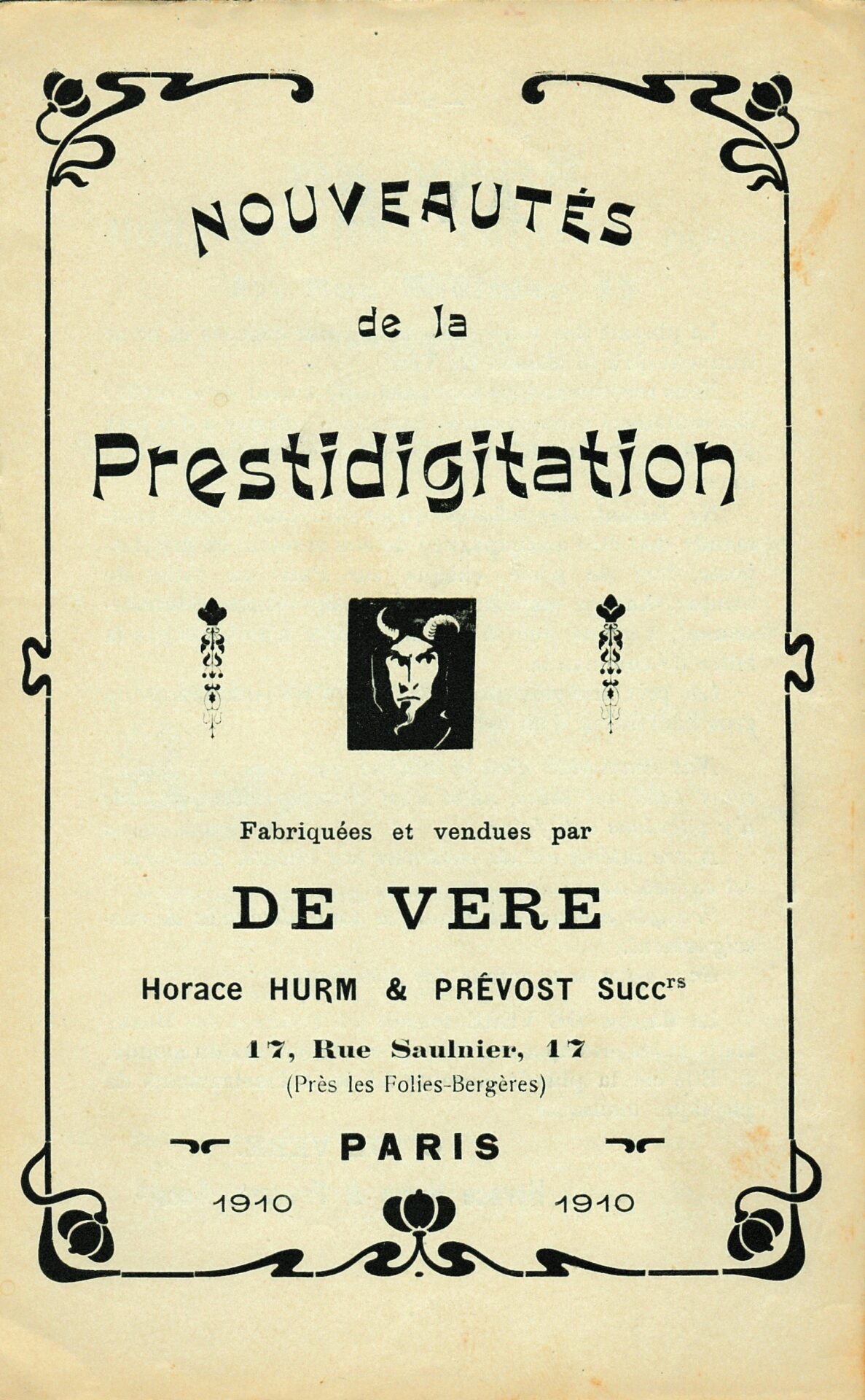 Horace Hurm & Prévost catalogue from 17 Rue Saulnier, Paris.