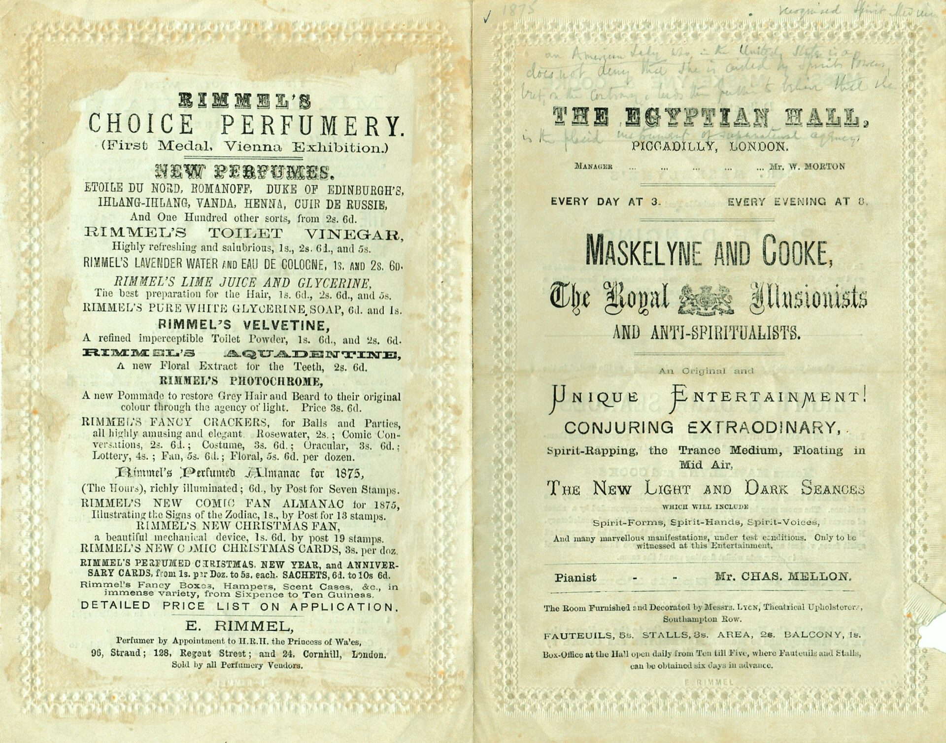 Maskelyne and Cooke, Egyptian Hall, London