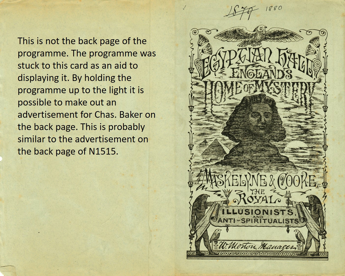 Maskelyne and Cooke, Egyptian Hall, London