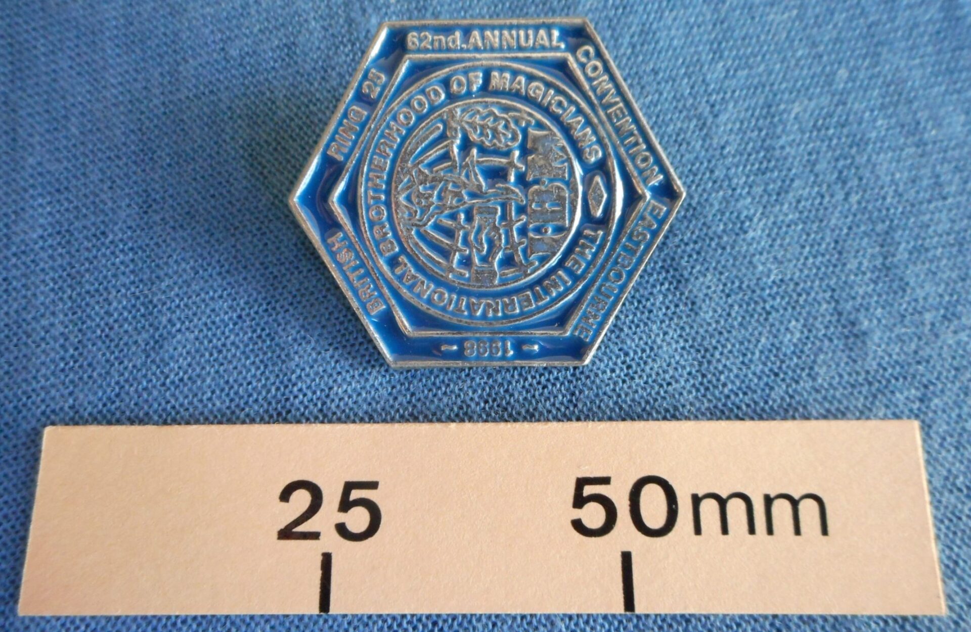 Badge for the IBM British Ring convention in Eastbourne, 1998