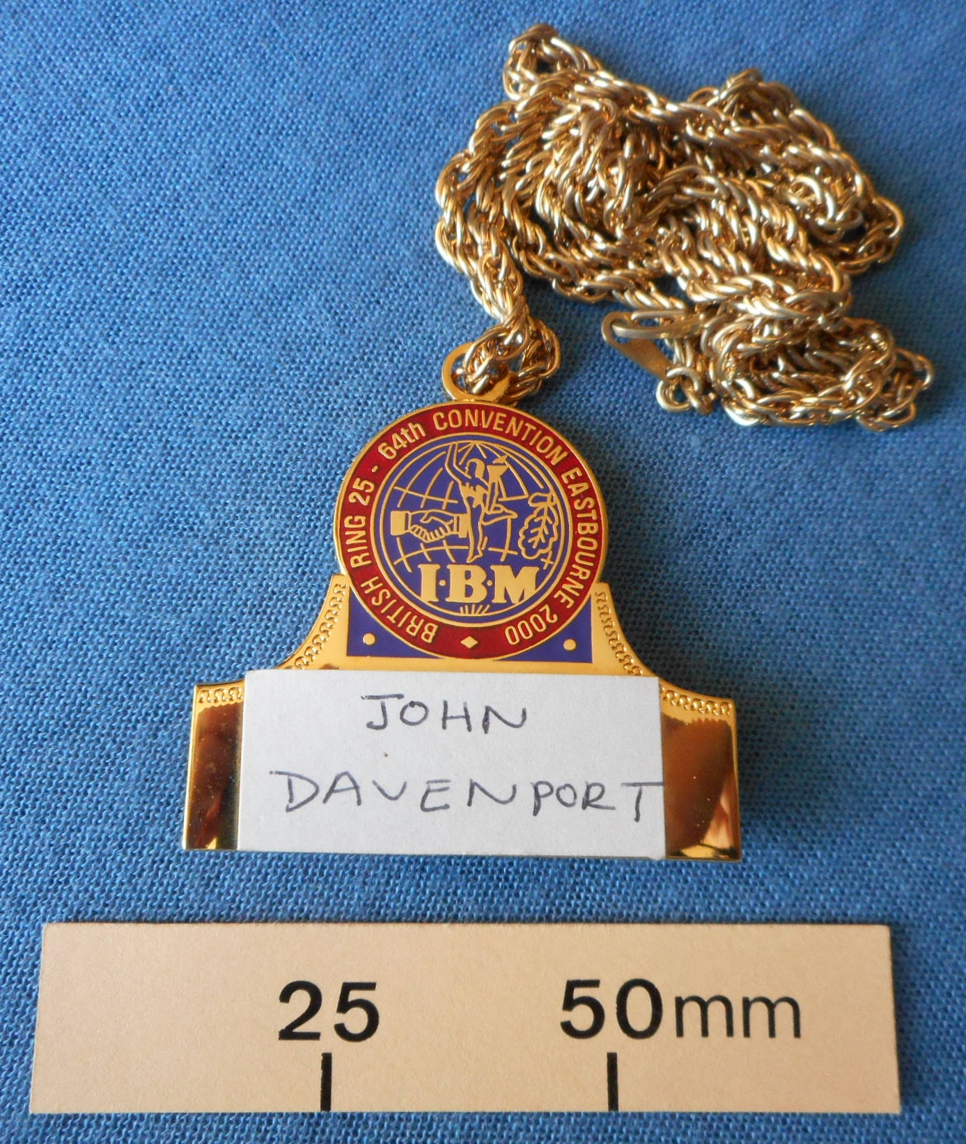 Badge for the IBM British Ring convention in Eastbourne, 2000