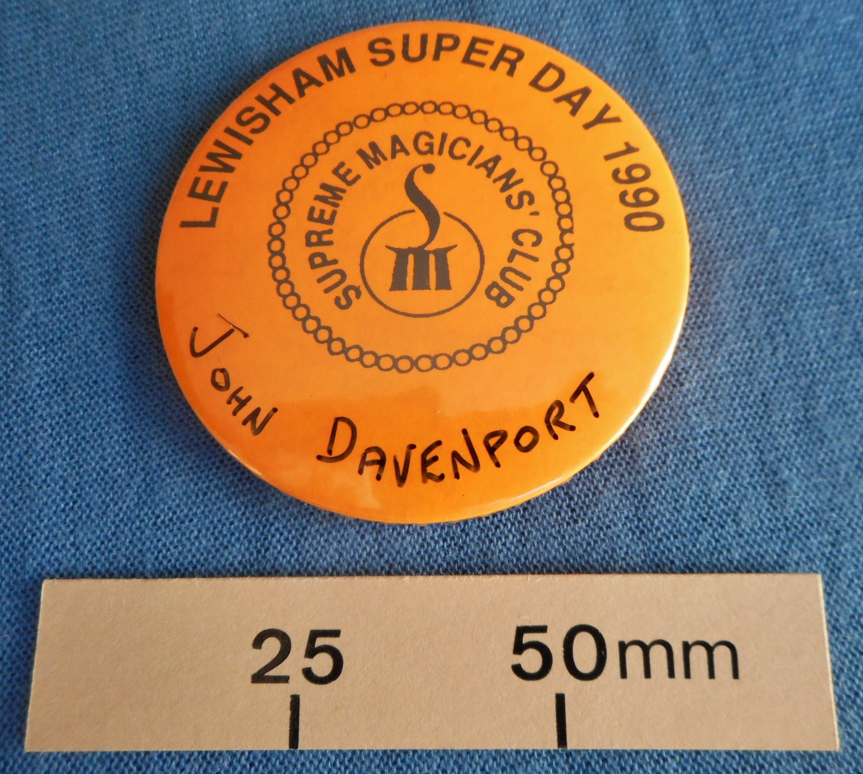 Badge for Supreme’s Lewisham Super Day, 1990