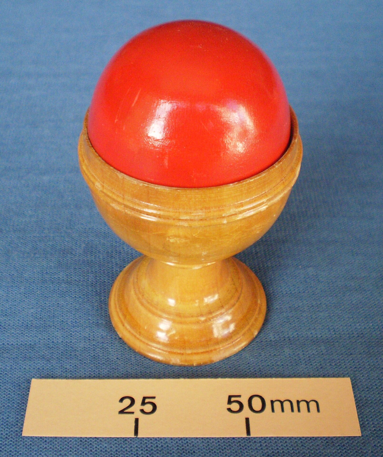 Turned wood cup for the production of a billiard ball