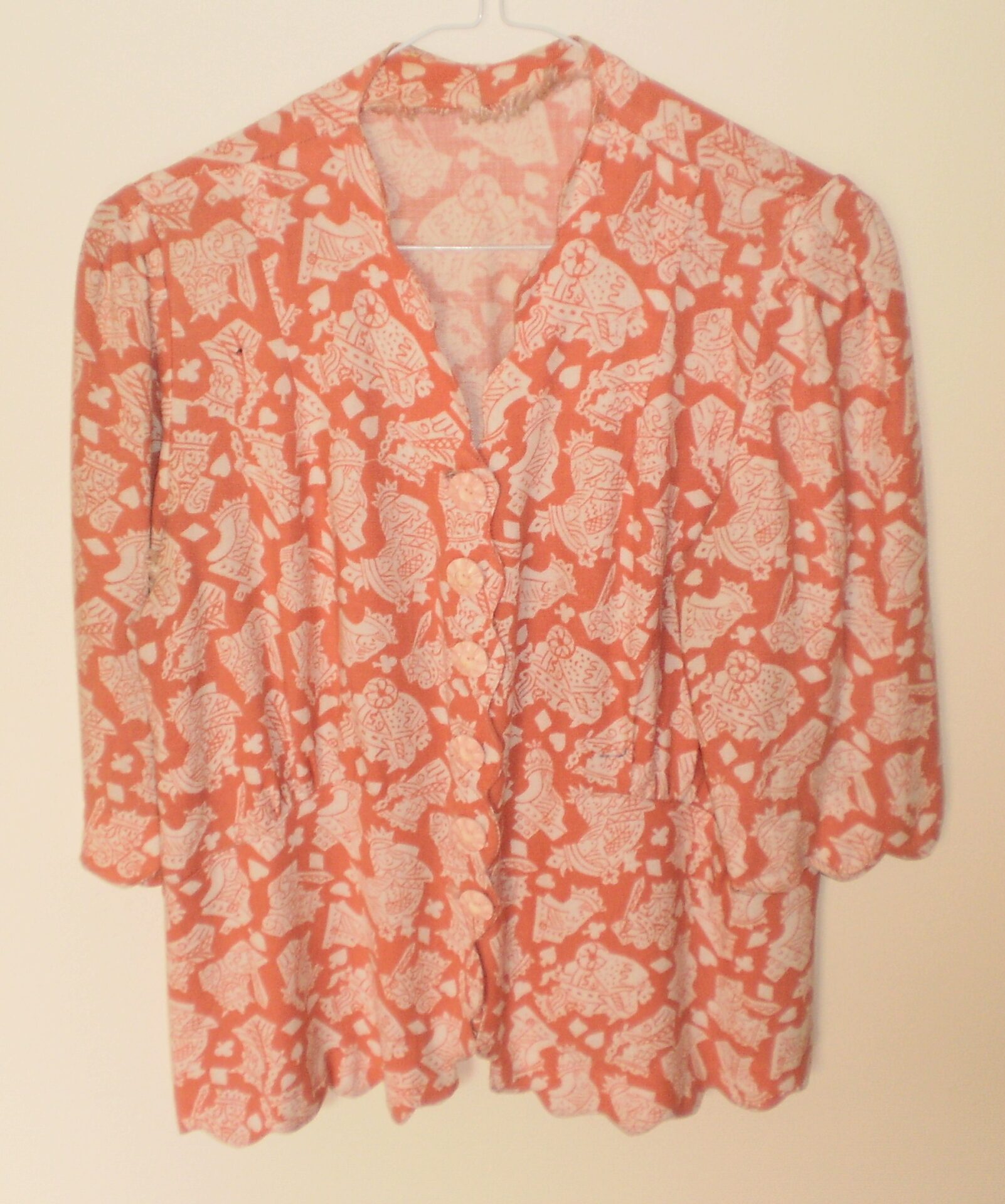 Blouse with a card motif design