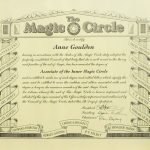 Anne Goulden’s Associate of the Inner Magic Circle certificate