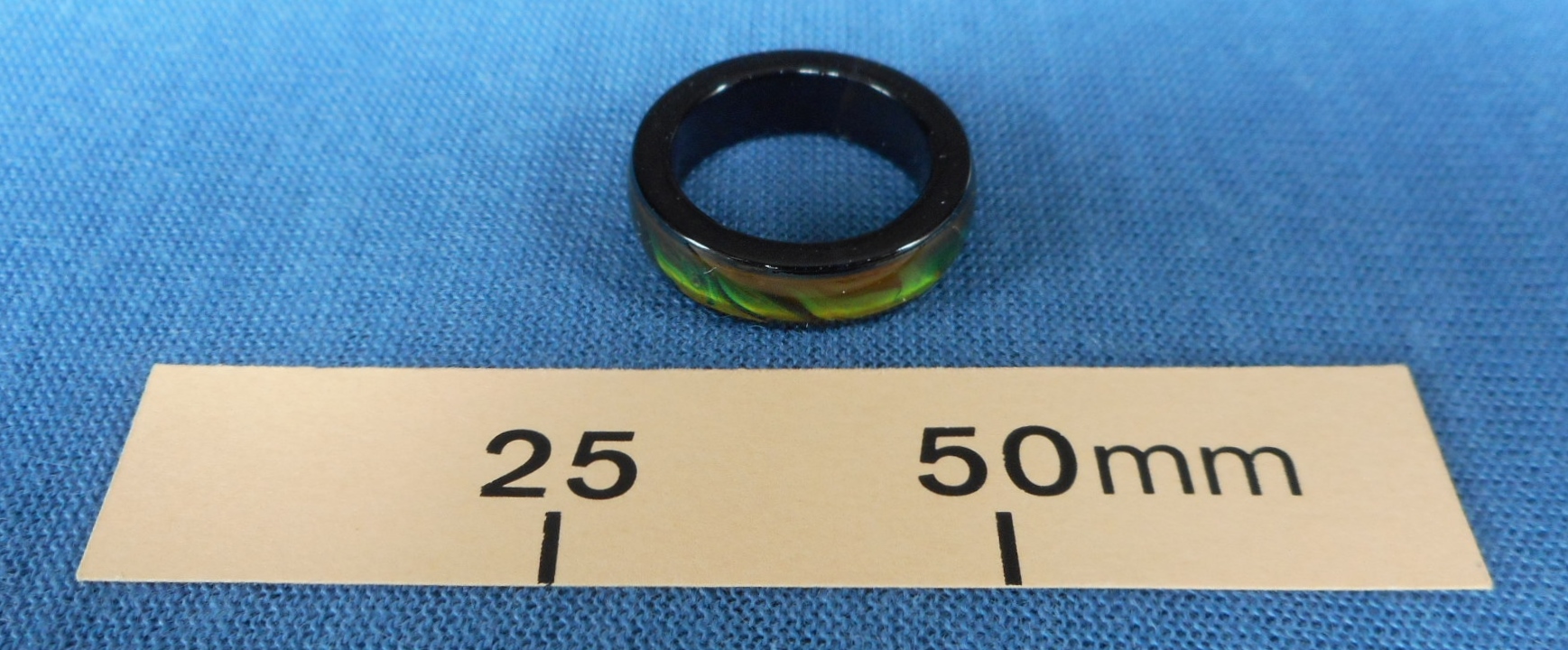 Temperature sensitive colour changing ring