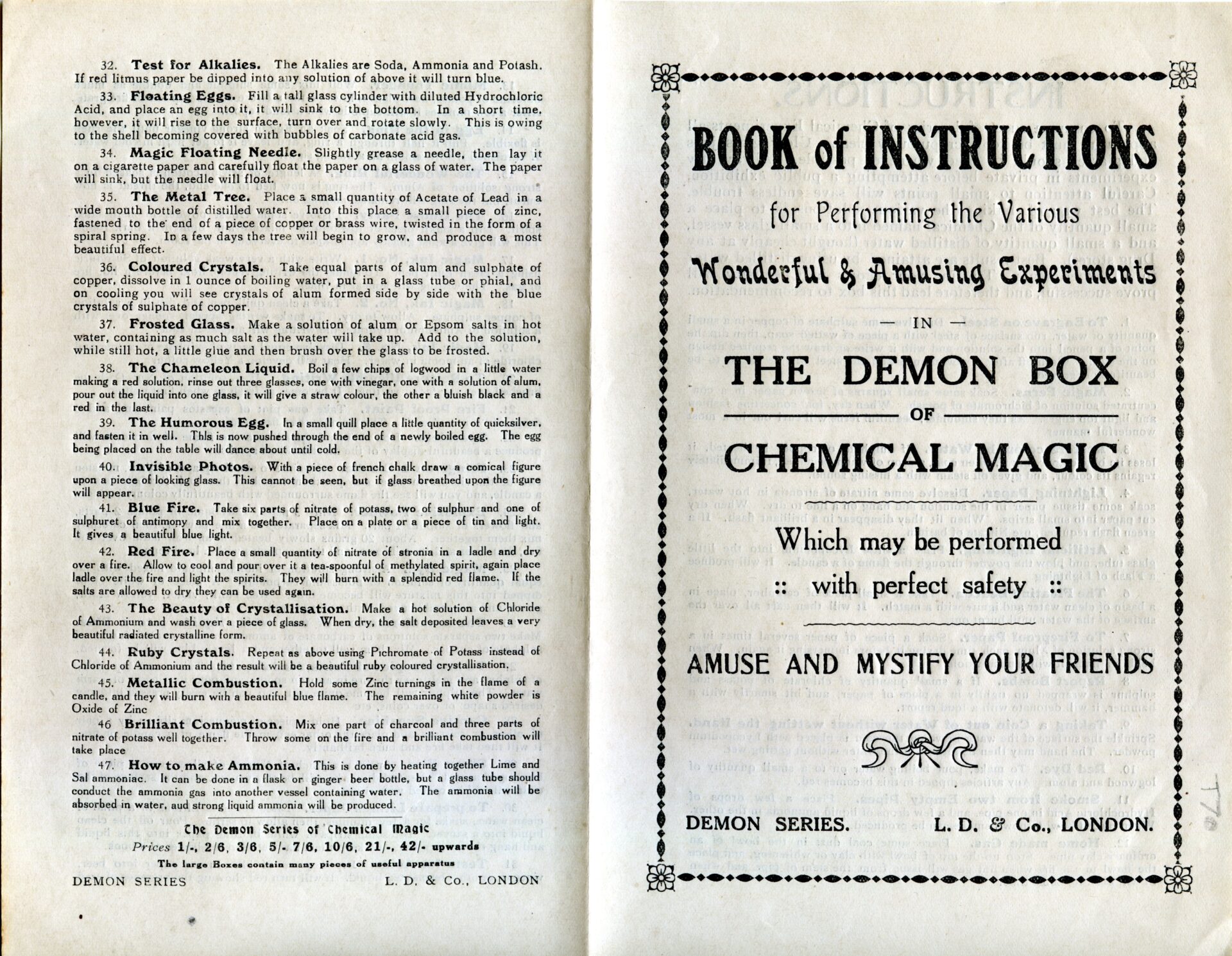 Demon Box of Chemical Magic – instructions only