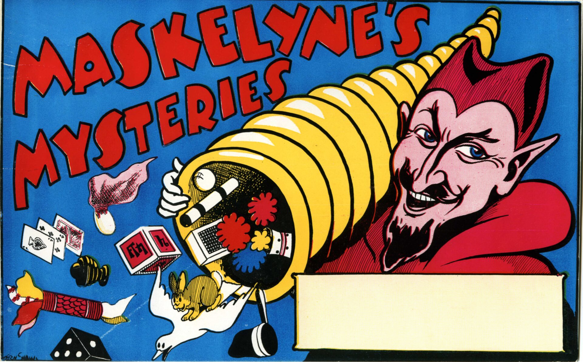 Maskelyne’s Mysteries magic set label