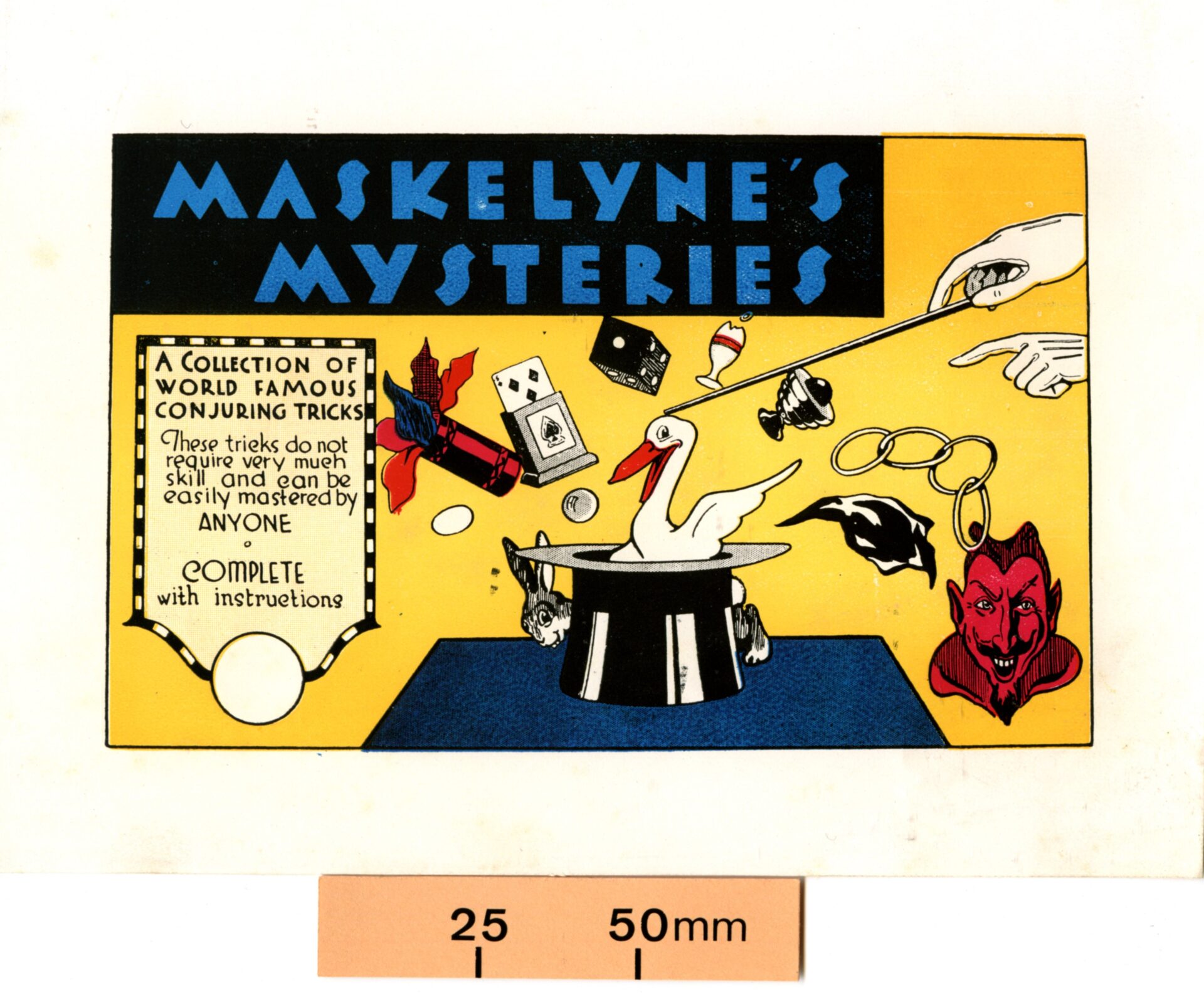 Maskelyne’s Mysteries. The ‘bird in hat’ label (small size)