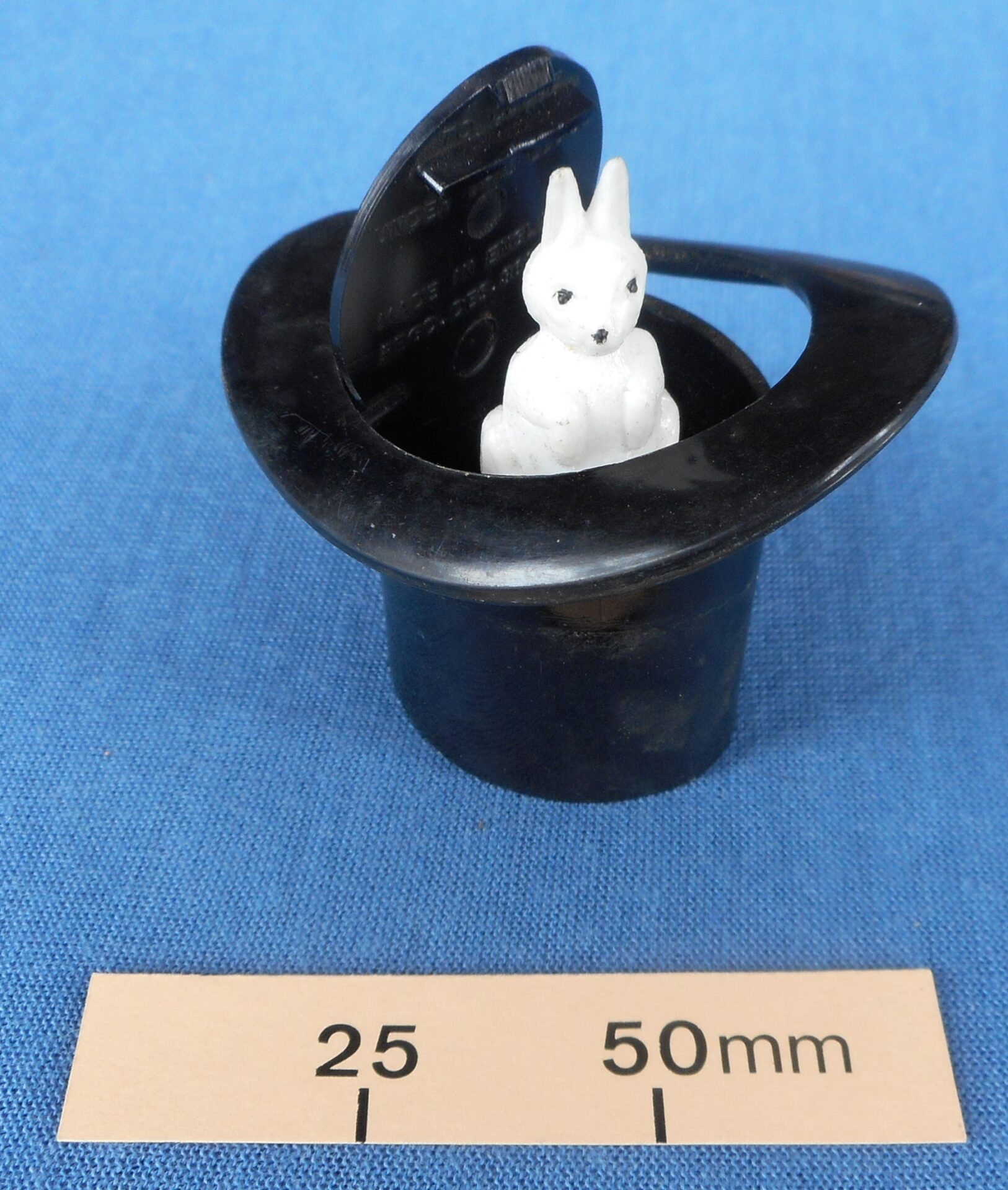 Rabbit in hat plastic novelty