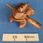 Wooden croaking frog noise maker