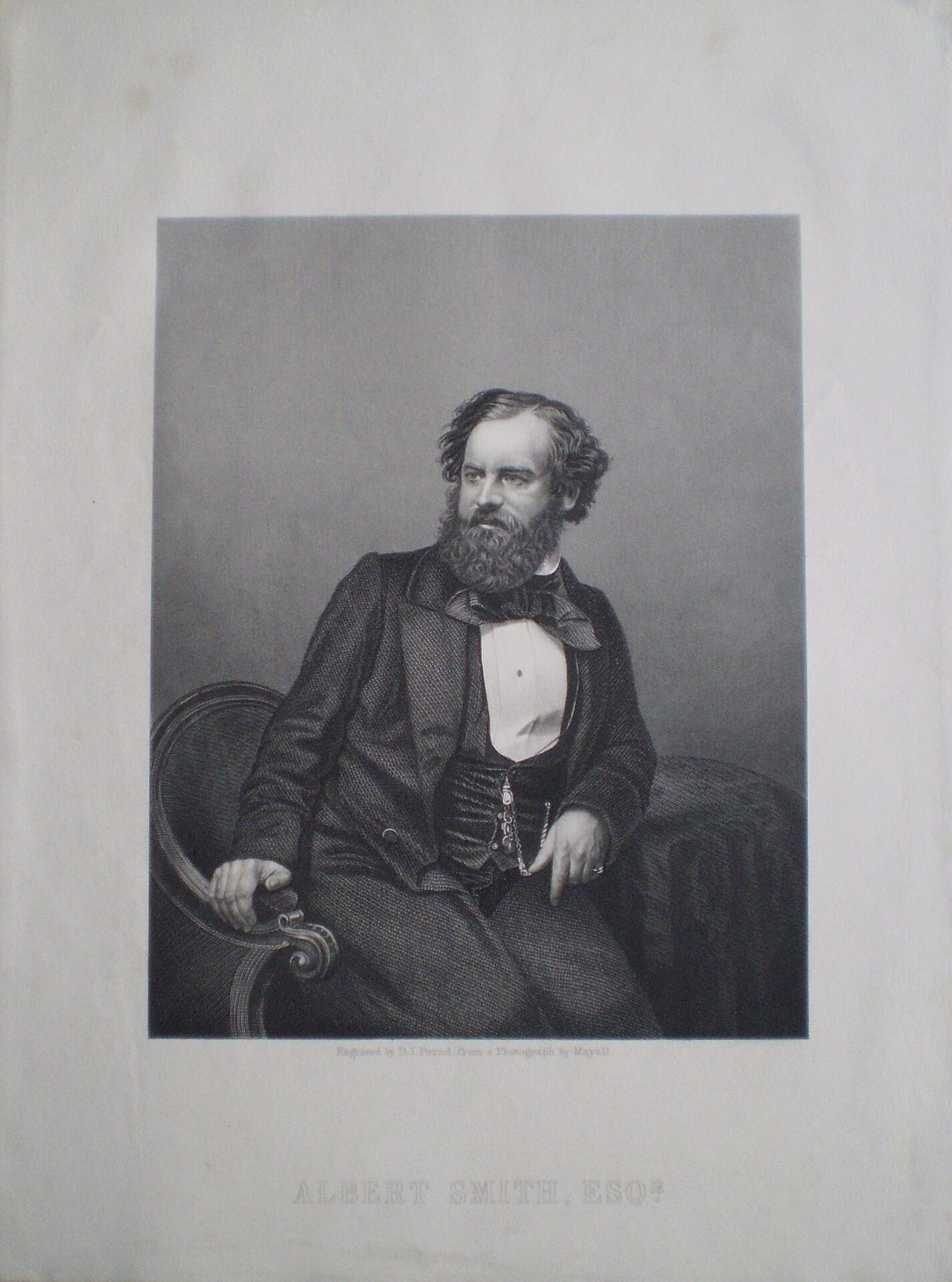 Engraving of Albert Smith who was very popular at the Egyptian Hall