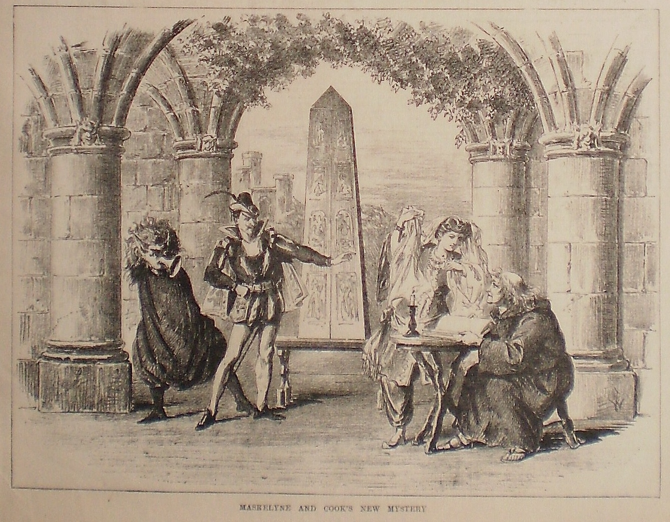 Print showing ‘The Temptations of Good St. Anthony’ at the Egyptian Hall