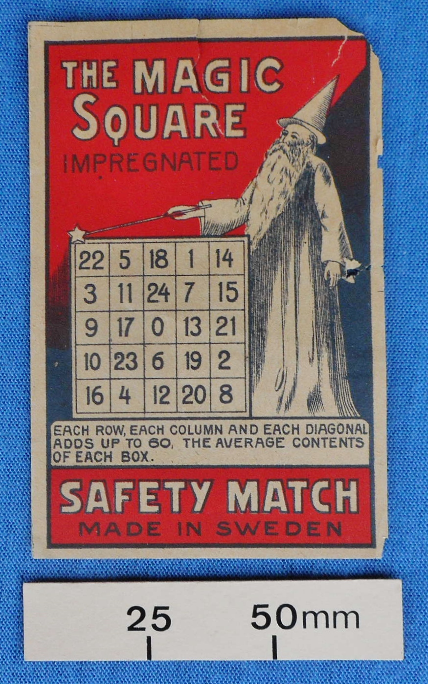 The Magic Square Safety Match label