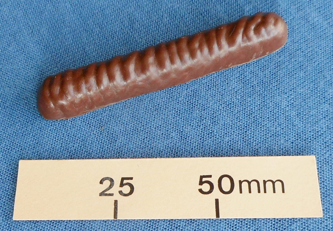 Joke chocolate finger biscuit