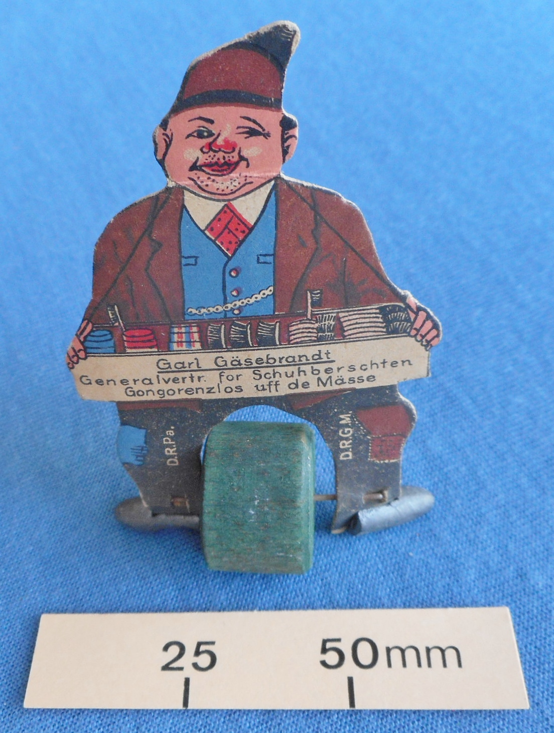 Novelty rolling man advertising item