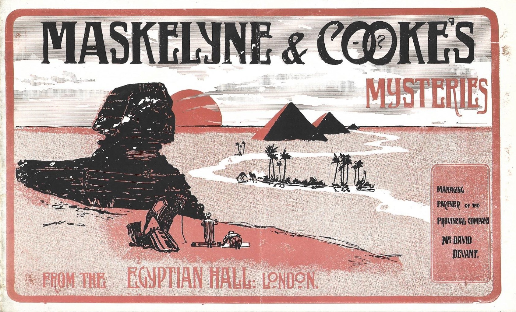 Programme for Maskelyne and Cooke’s Mysteries, Town Hall, Northampton. Commencing 2 March 1903