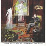 Advertising postcard for Maskelyne and Cooke’s Mysteries at Hope Hall, Liverpool, 21 December 1903