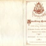 Programme for the Smoking Concert of the Army and Navy Musical Dramatic Club. Town Hall, Westminster. 30 November 1892