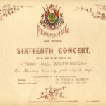 Programme for the Sixteenth Concert of the Army and Navy Musical Dramatic Club. Town Hall, Westminster. 30 April 1894