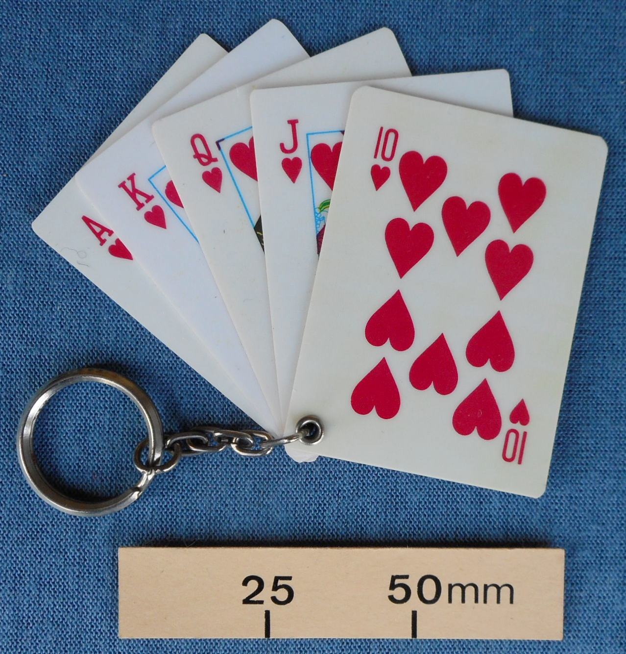 Key ring with five playing cards