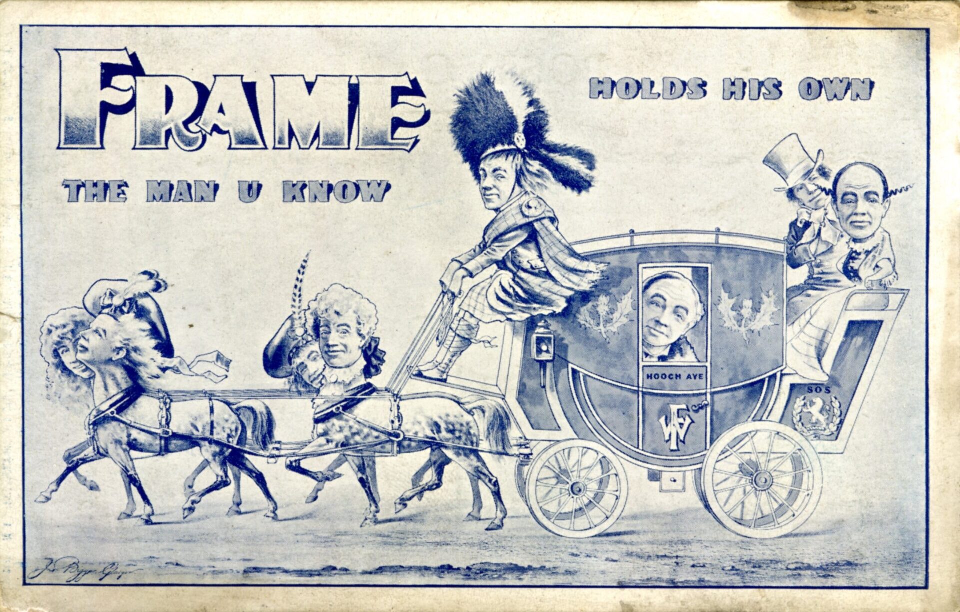 Four publicity postcards for the Scottish comedian W.F. Frame