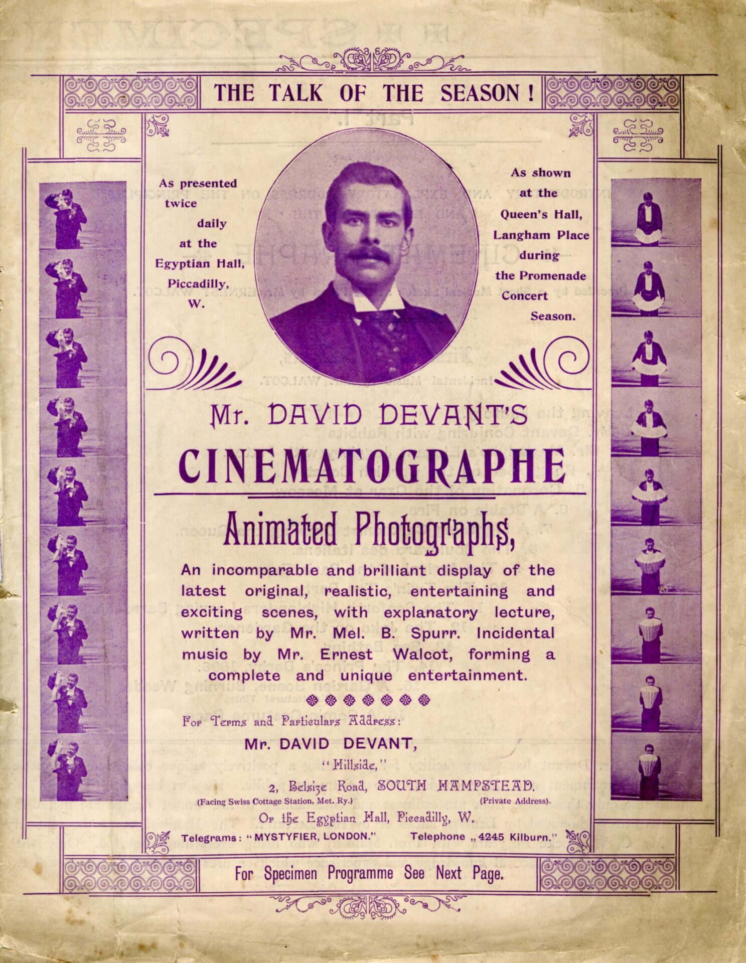Publicity brochure for Mr. David Devant’s Cinematographe. 1896