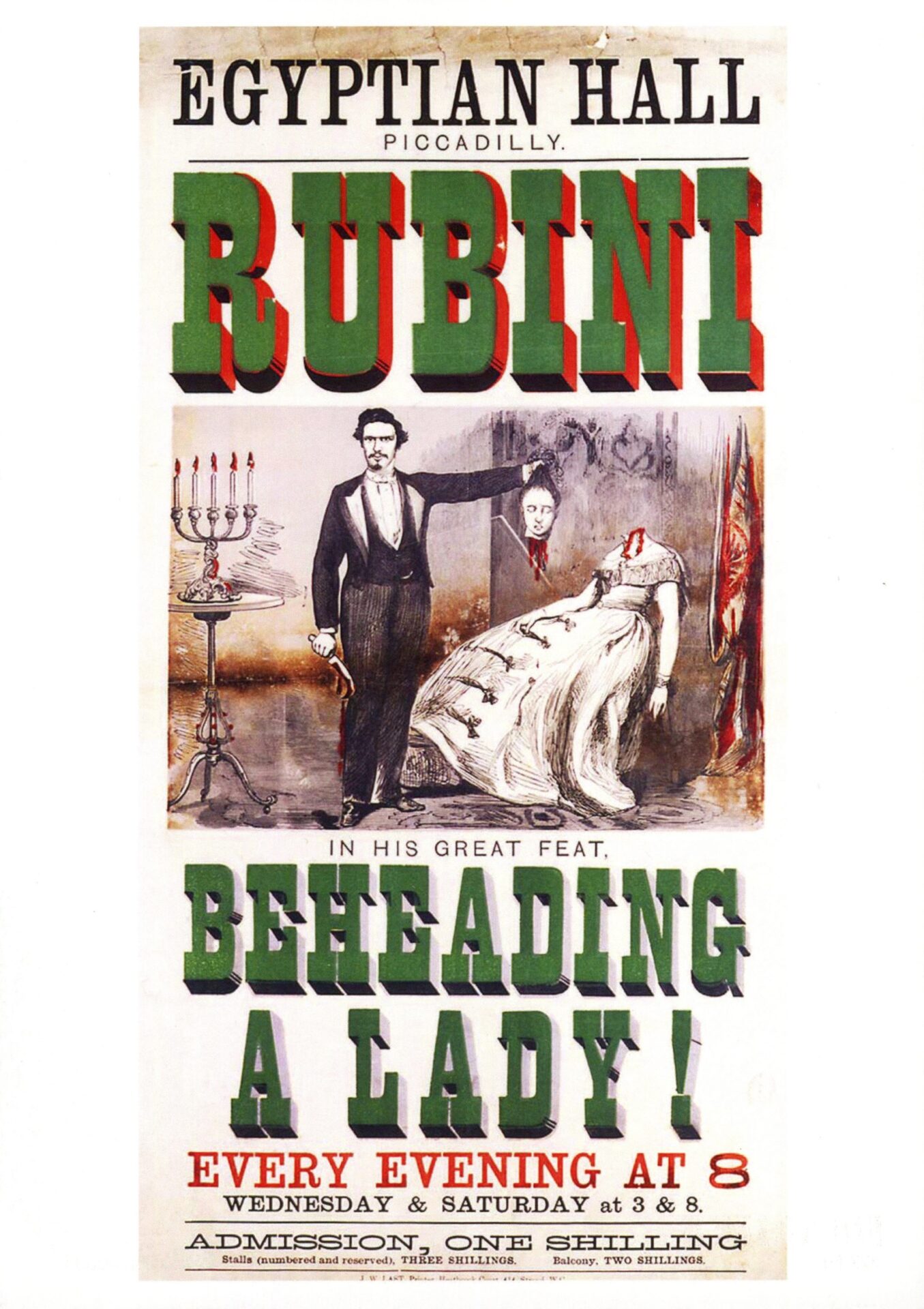 Postcard reproduction of Rubini poster