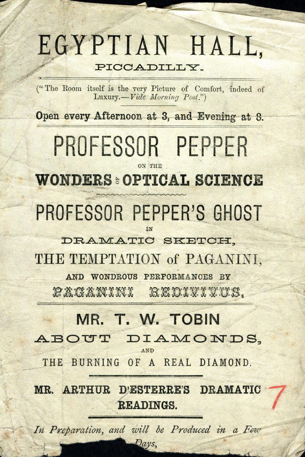 Flier for Professor Pepper at the Egyptian Hall