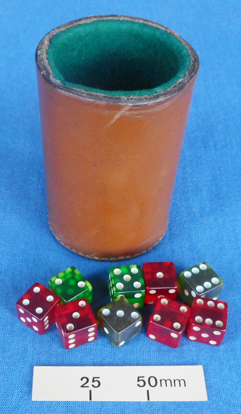 Cup and dice for dice stacking The Davenport Collection