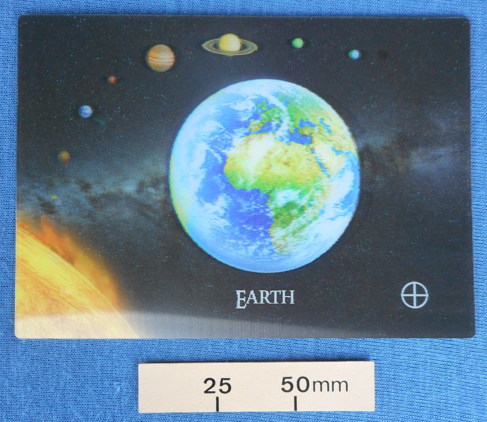 3D lenticular card with the earth and planets