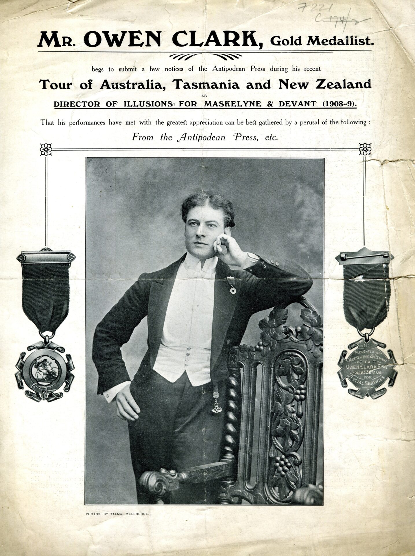 Owen Clark’s brochure full of Antipodean press notices