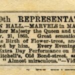 1865 press advertisement for Colonel Stodare at the Egyptian Hall