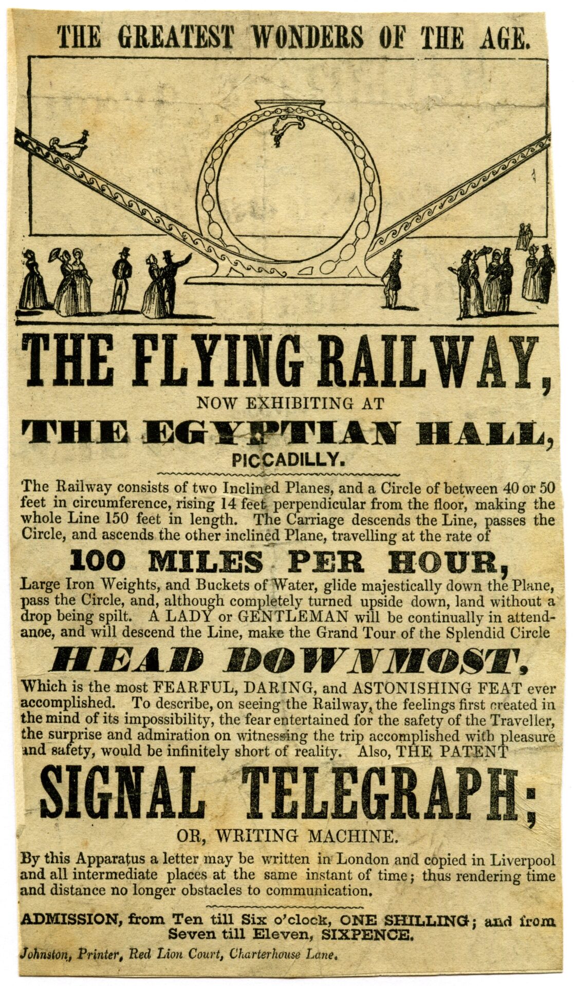 The Flying Railway exhibited at the Egyptian Hall