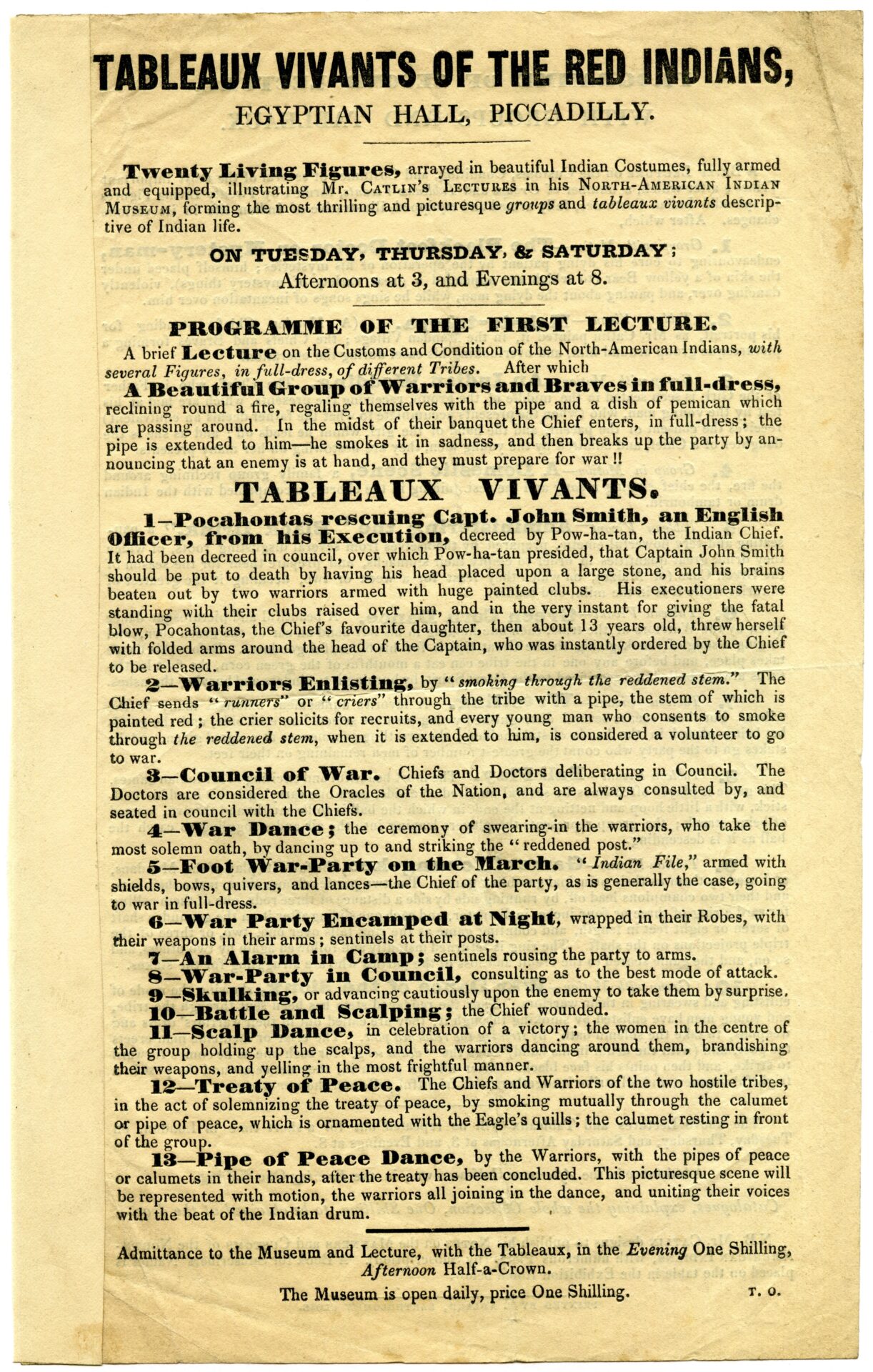 Tableaux Vivants of the Red Indians at the Egyptian Hall, 1844