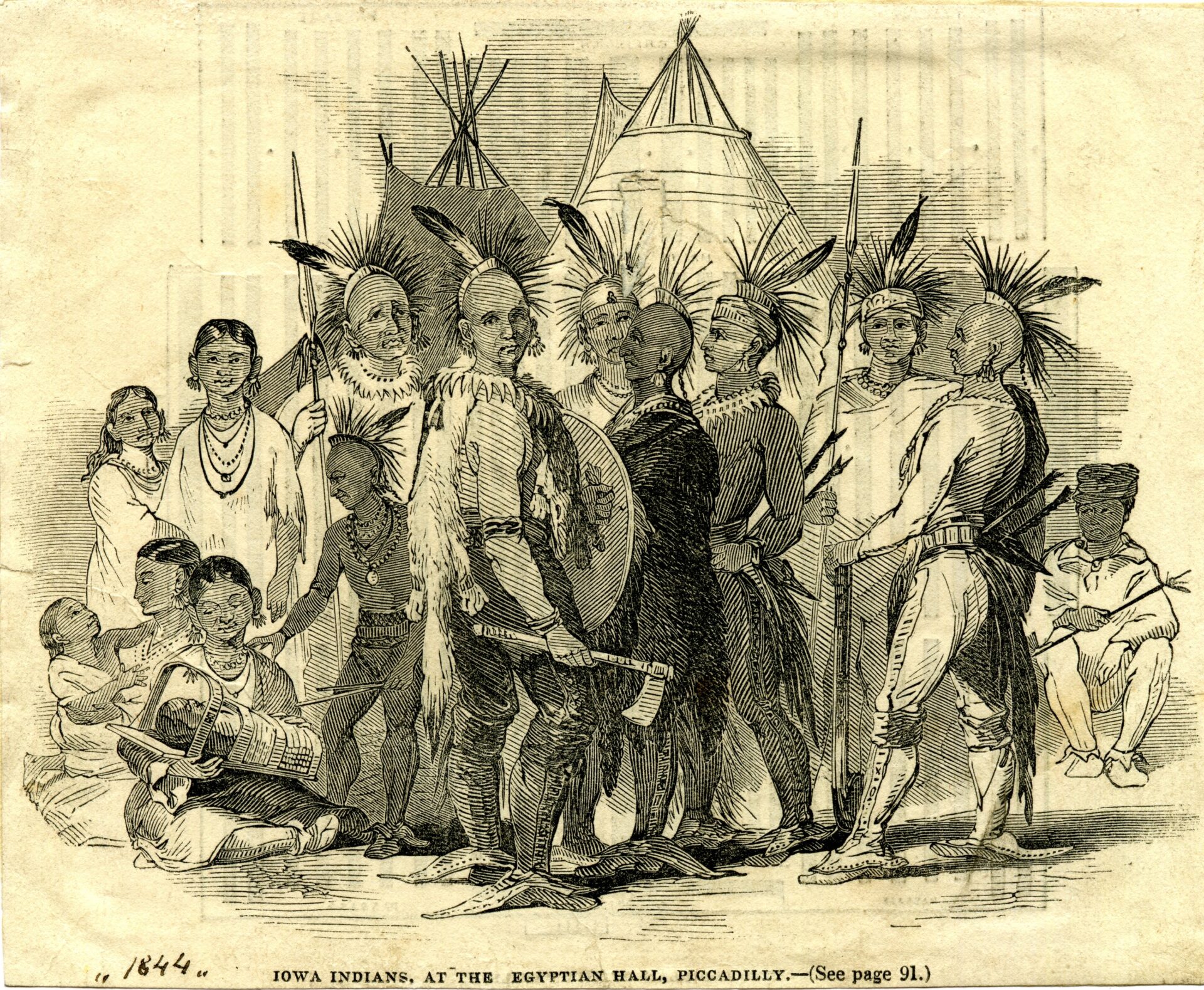 The Ioway Indians at the Egyptian Hall, 1844