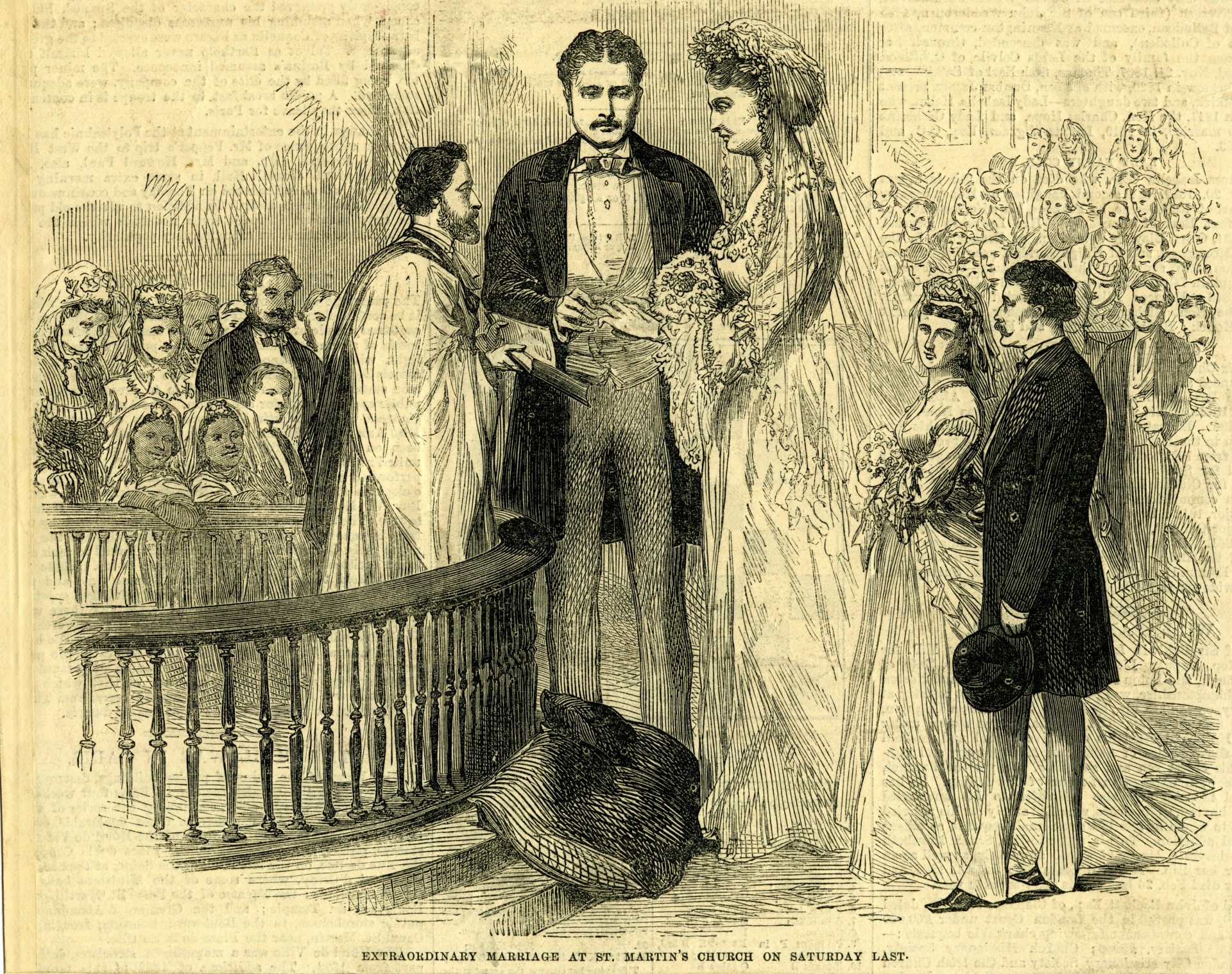 Print ‘Extraordinary marriage at St. Martin’s Church on Saturday last’.