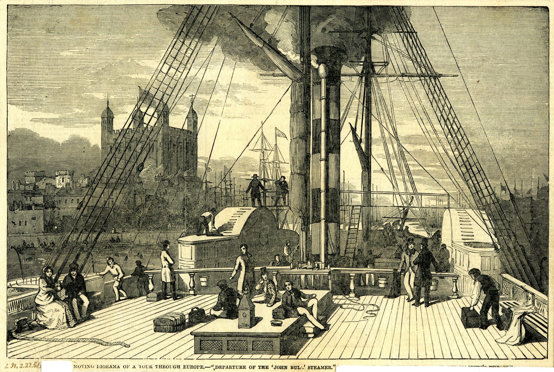 Print “Departure of the ‘John Bull’ Steamer”, 1851