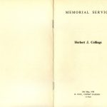Memorial service for Herbert J. Collings, 1958
