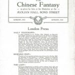 Press releases for Herbert J. Collings in his Chinese Fantasy , 1922