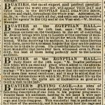 Newspaper advertisements for Buatier De Kolta at the Egyptian Hall, 1875