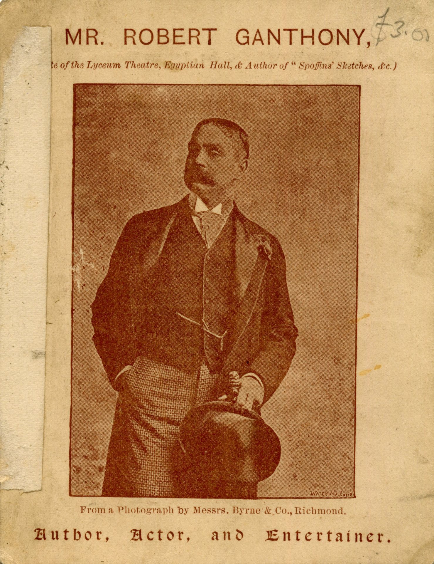 Publicity card for Robert Ganthony