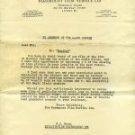Letter from the Paramount Film Service concerning the 1953 Houdini film